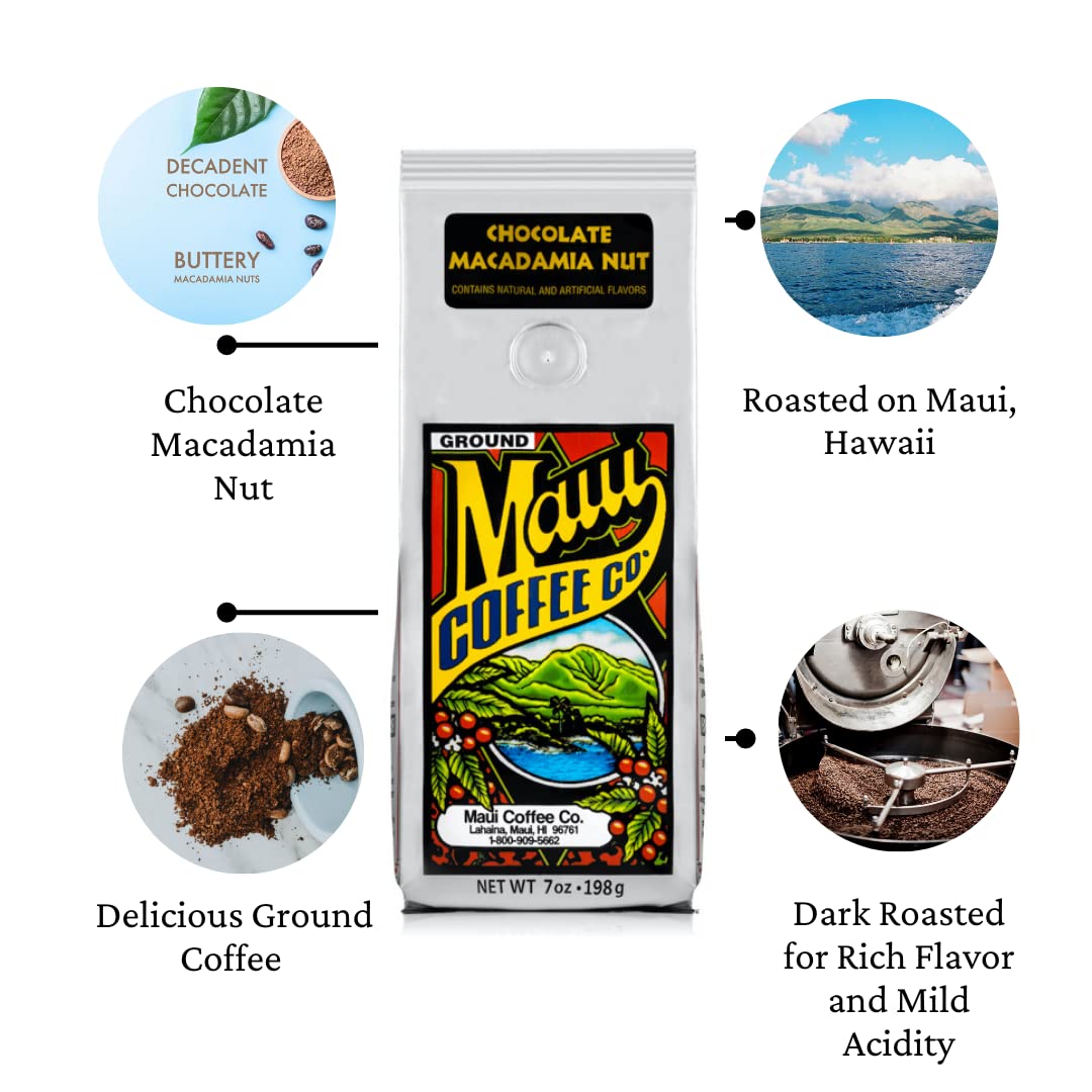 Maui Coffee Co Maui Blend Chocolate Macadamia Nut Coffee - Ground, 7 oz, 1 Count