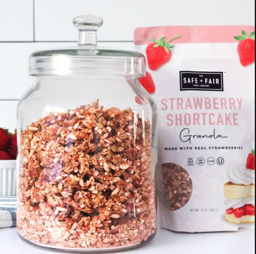 The Safe + Fair Food Company Strawberry Shortcake Granola - Gluten-Free, Dairy-Free, Non-GMO - 12oz Pack