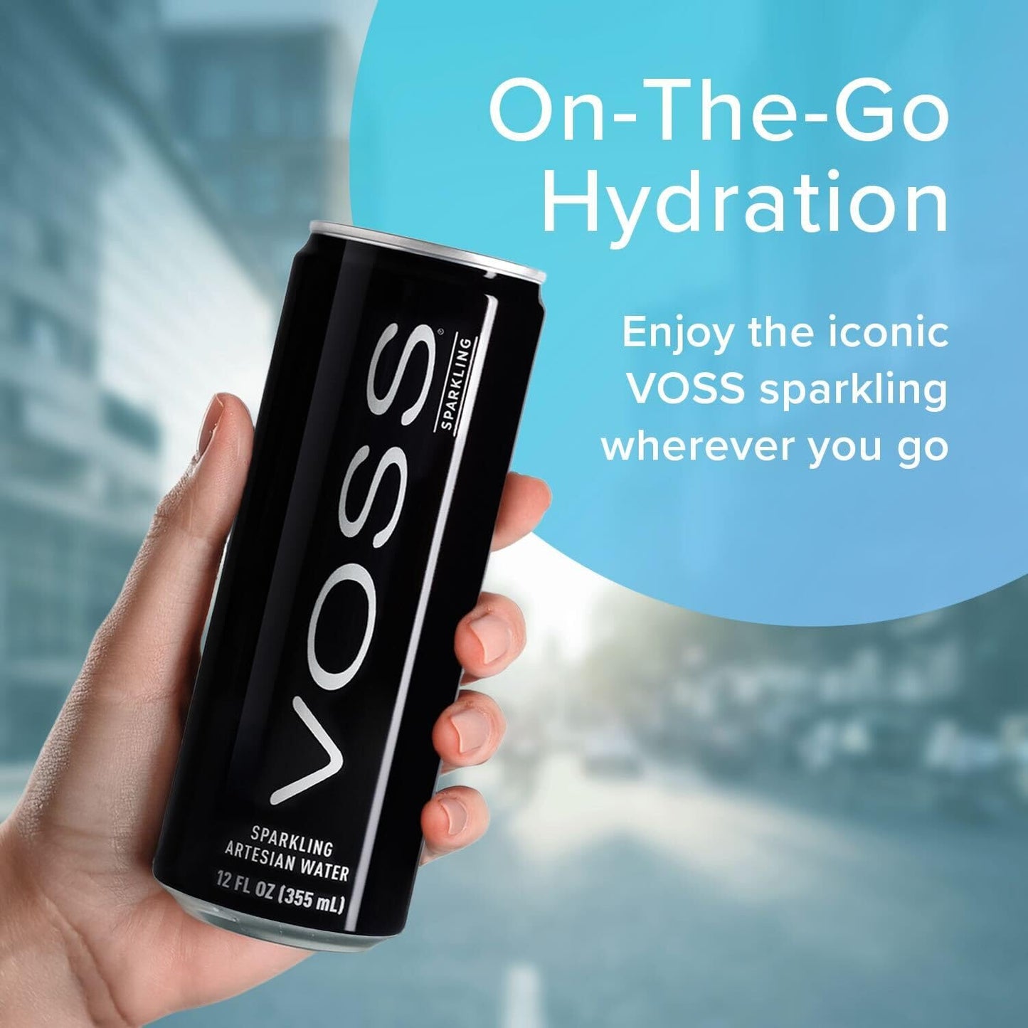 VOSS Artesian Sparkling Water Cans - 3 Pack of 8 - 24 Slim Cans - Pure Carbonated Water Refreshment - Perfect for Celebrations  Home  Office  On-the-Go Hydration