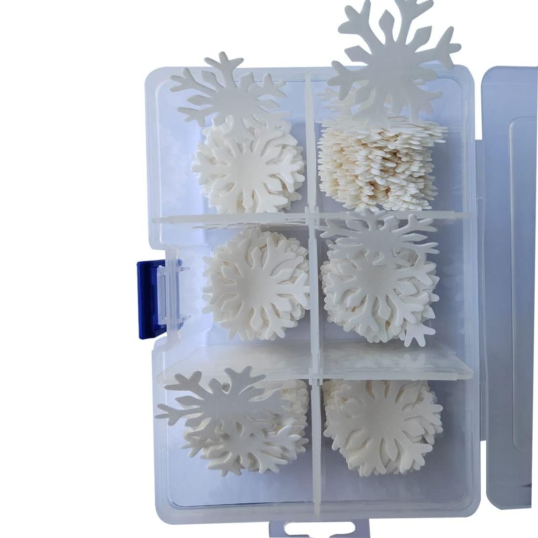 Homankit 50Pcs White Edible Cake Cupcake Toppers Snowflakes Christmas Winter Frozen Party Decoration