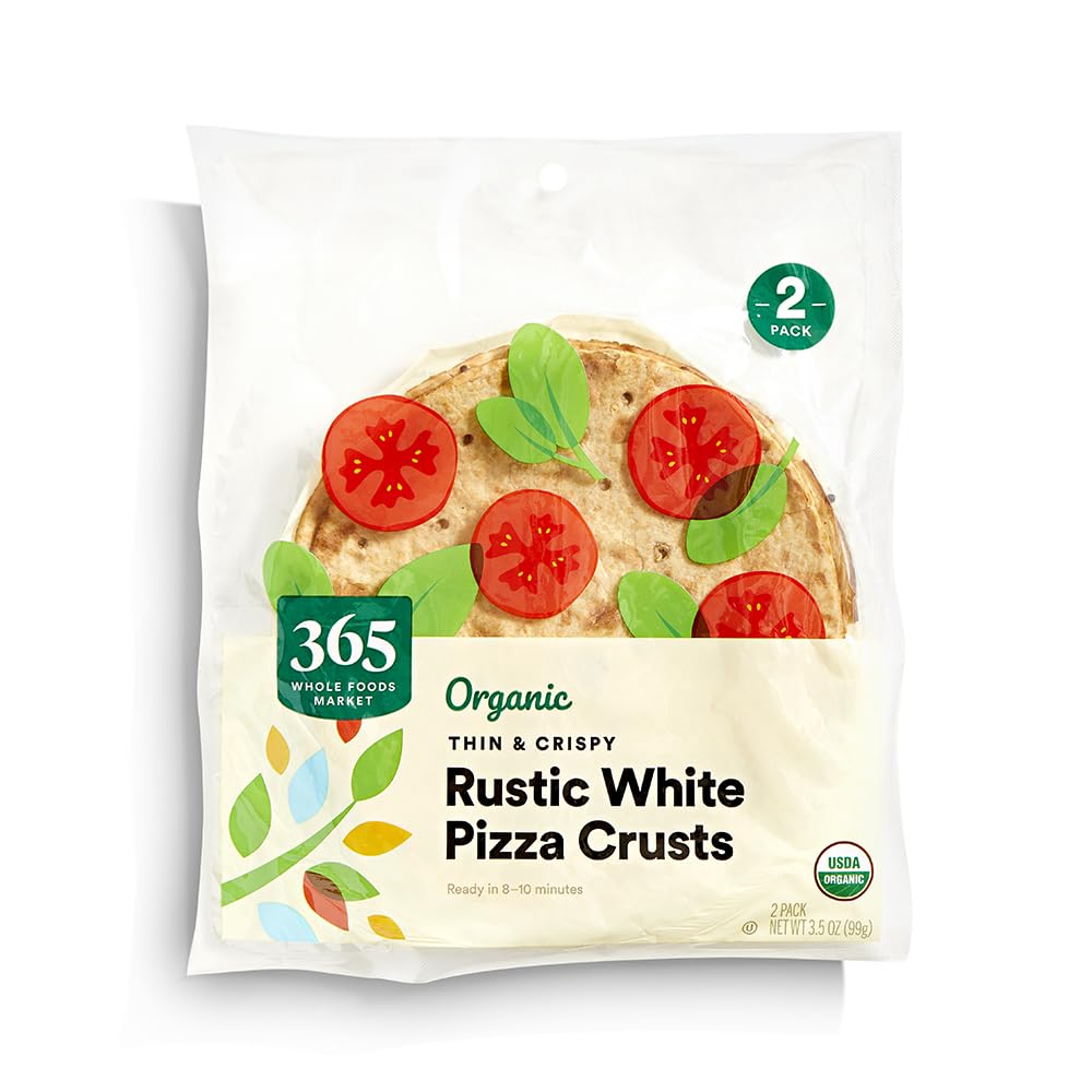 365 by Whole Foods Market, Pizza Crusts Rustic White 7 Inch Organic 2 Count, 3.5 Ounce