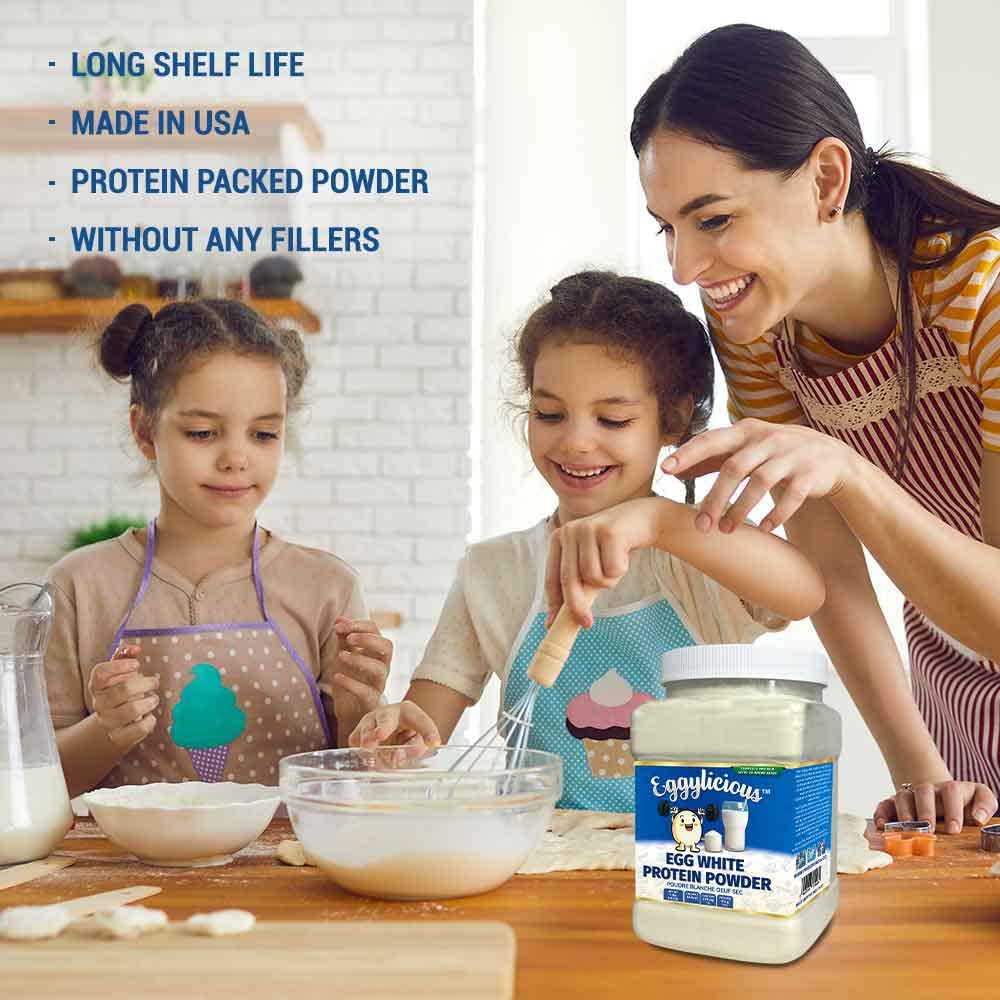 Eggylicious Egg White (Albumin) Powder, Dried Natural Protein Powder, Made From Fresh Eggs, Pasteurized,Non-Gmo, No Additives, Used For Baking Icing,1Lbs(16Oz)
