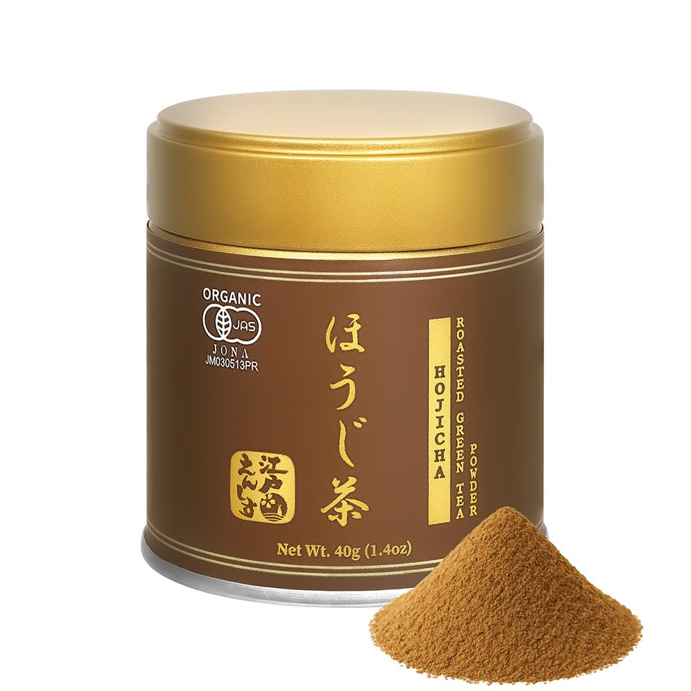 Yedoensis Hojicha Powder - Organic Japanese Roasted Green Tea Powder  Jas Certified Organic Vegan Gluten-Free (40G)