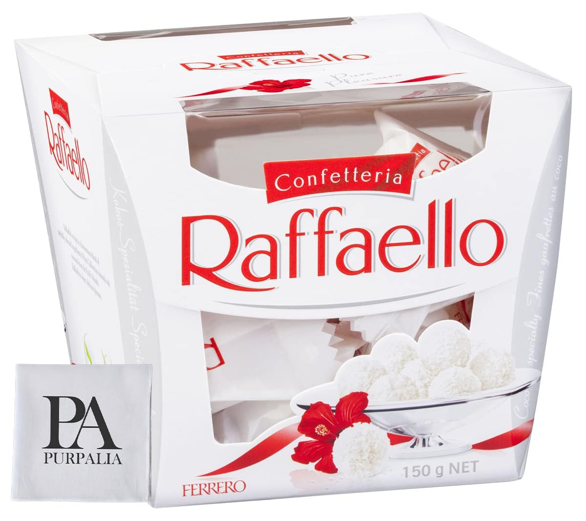 Ferrero Rocher Raffaello, Bulk 1 Pack, 15 Count Total, Individually Wrapped, Premium Gourmet White Almond, Cream And Coconut, Gi