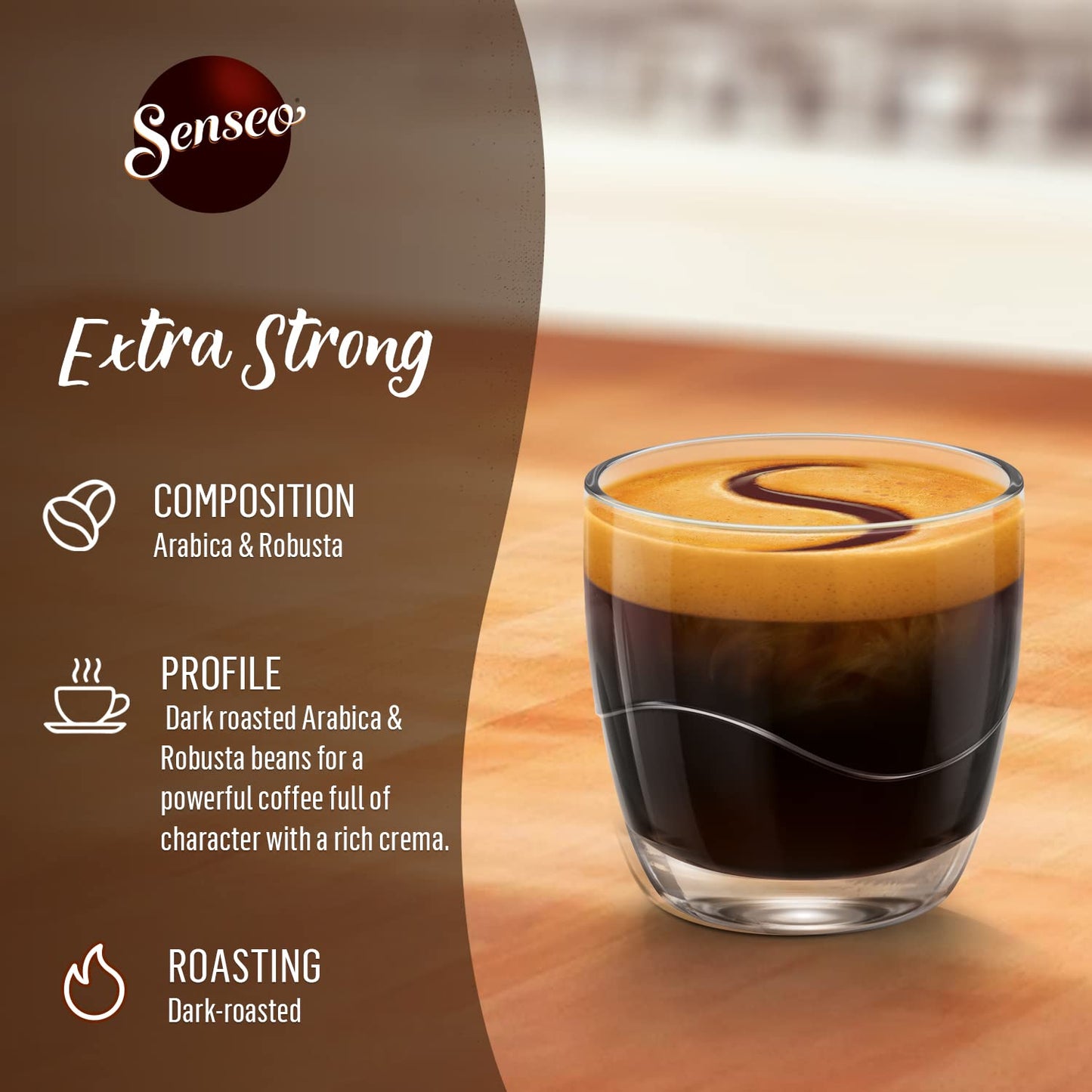 Senseo Extra Strong Dark Roast Coffee Pods, 48 Count (Pack Of 10) - Single Serve Coffee Pods Bulk Pack For Senseo Coffee Machine - Compostable Coffee Pods For Hot Or Iced Coffee, Cold Brew Coffee