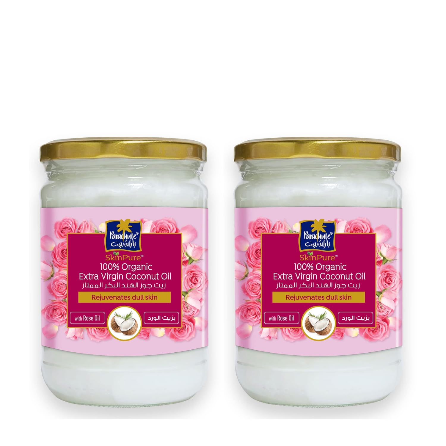 Parachute Advansed Skinpure 100% Organic Extra Virgin Coconut Oil With Rose Oil |Face & Body Oil Moisturizer |Boosts Collagen| C