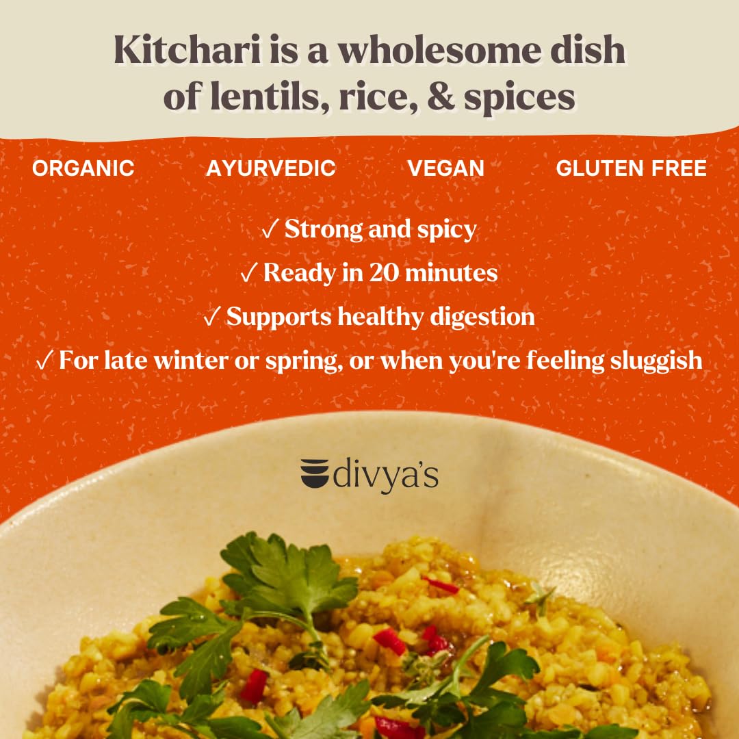 Divya'S Bold Kitchari, Strong And Spicy, One-Pot Ayurvedic Meal With Grains, Lentils, And Spices, Healthy & Nourishing Plant-Bas