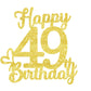 49 Birthday Cake Toppers-Gold Glitter, 49Th Cake Topper For Men,49 Cake Topper For Women, 49Th Birthday Decorations,49Th Birthda