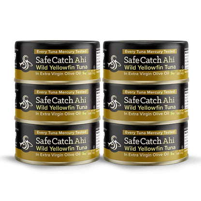 Safe Catch Wild Ahi Yellowfin Tuna Fish Canned, Wild Caught, Lowest Mercury, Lean Protein, Omega 3, Gluten-Free, Kosher, in Extr