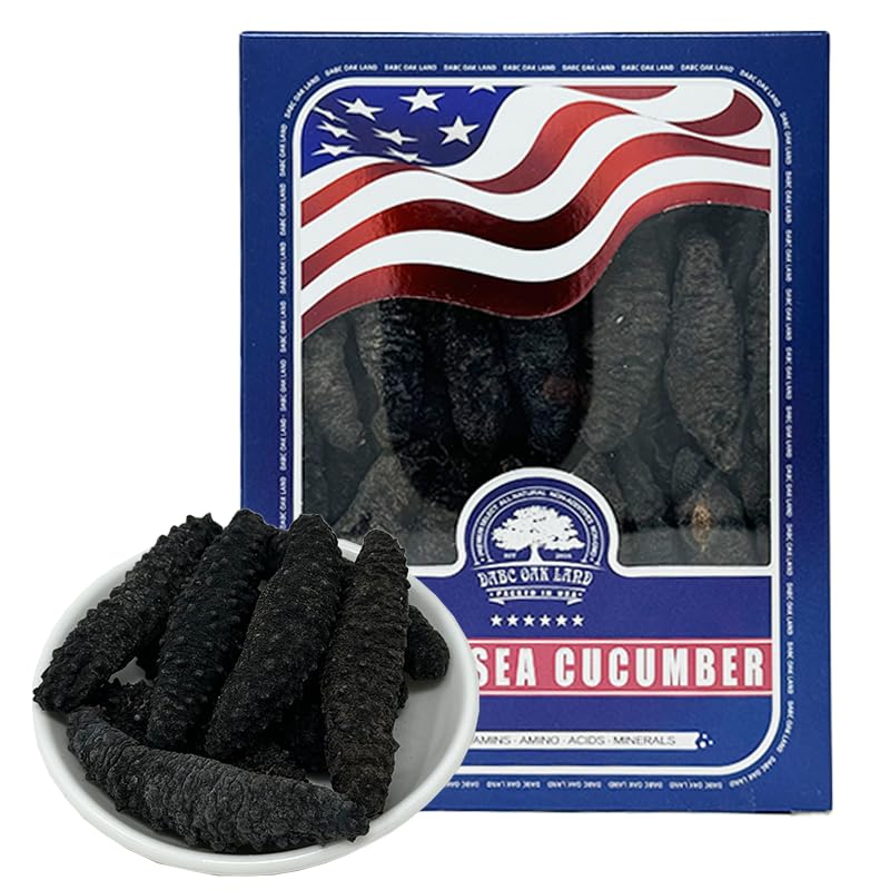 DOL Wild Caught,Sun Dried Atlantic Black Pin Sea Cucumber 30-40pcs 7-9 Years, All Natural Nutritious,?????? ????? 30-40? - in bo