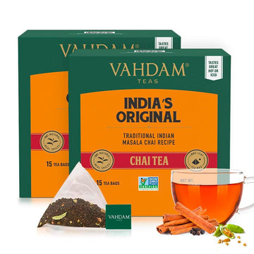 Vahdam, India'S Original Masala Chai Tea Bags (30 Count) Non Gmo, Gluten Free, No Added Flavoring | Blended W/Savory Exotic Spic