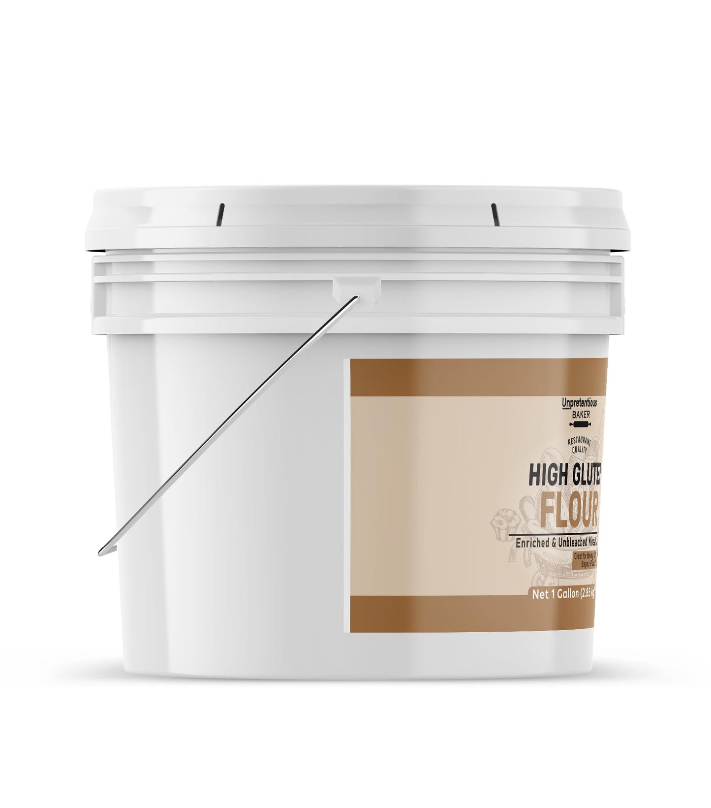 Unpretentious High Gluten Flour, 1 Gallon Bucket, Artisan Bread, Bagels, Pizza