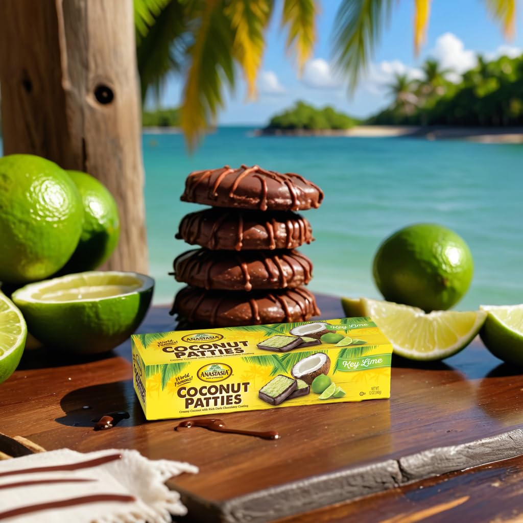 Chocolate Coconut Patties, Anastasia, Oh Asis! Key Lime Patties - Pina Colada Chocolate-Covered Coconut Treats (Pack of 2) - Per