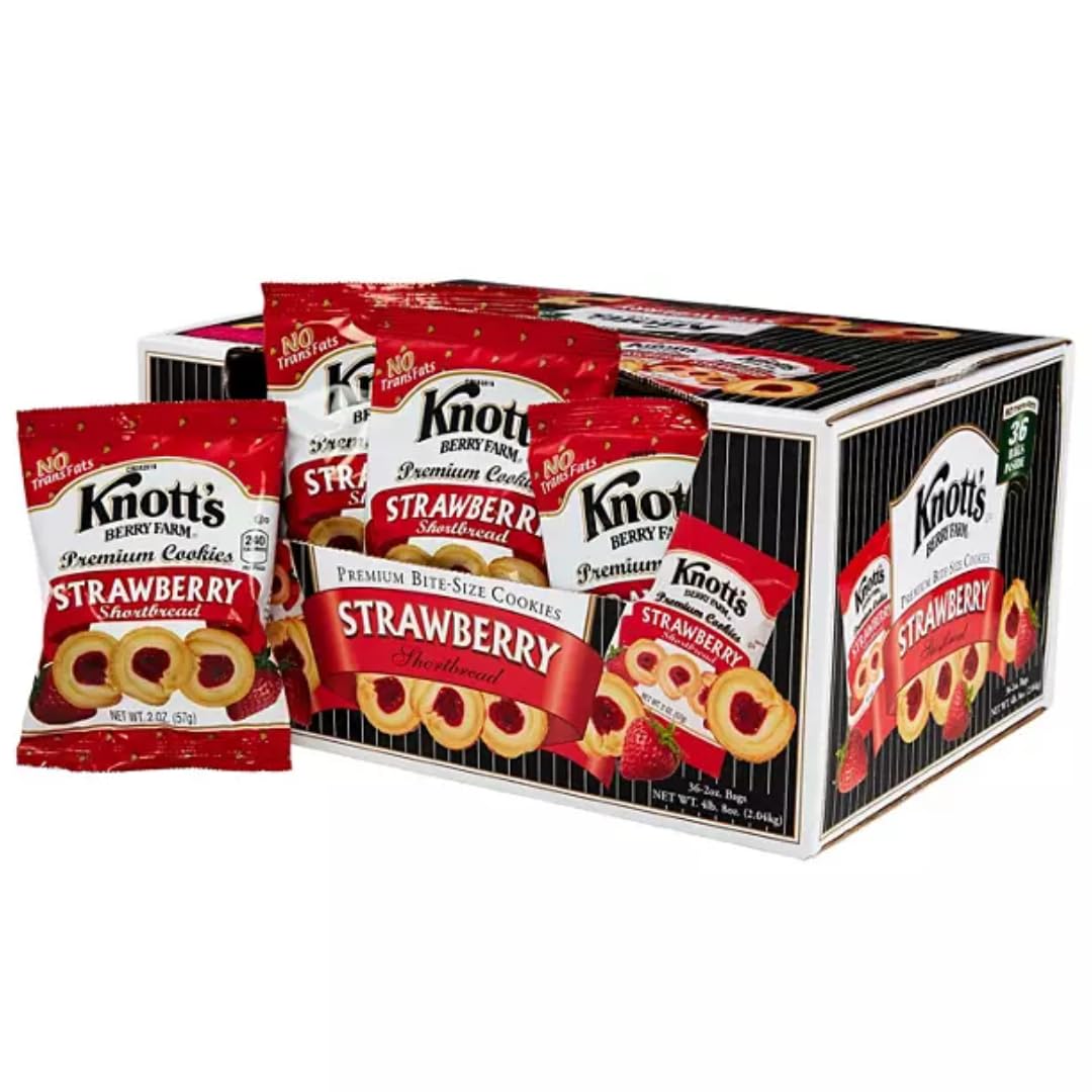 Knott'S Berry Farm Strawberry Shortbread Cookies (2Oz / 36Pk) Bonus A Shopaaholics Blender Shaker Bottle With Stainless Whisk Ba
