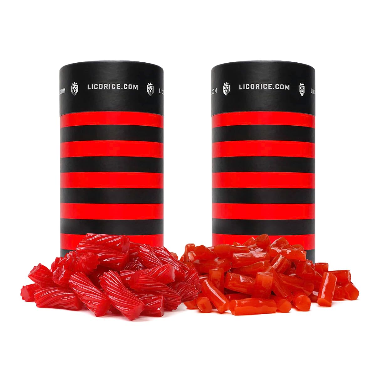 Licorice.Com Gourmet Red Licorice Candy Duo Pack - Australian Red Twists And Finnish Red Bites