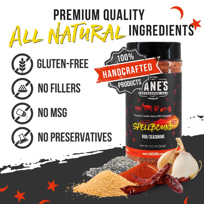 Lanes Hot Sweet and Spicy Pork Rub Seasoning, All-Natural, 12 Oz