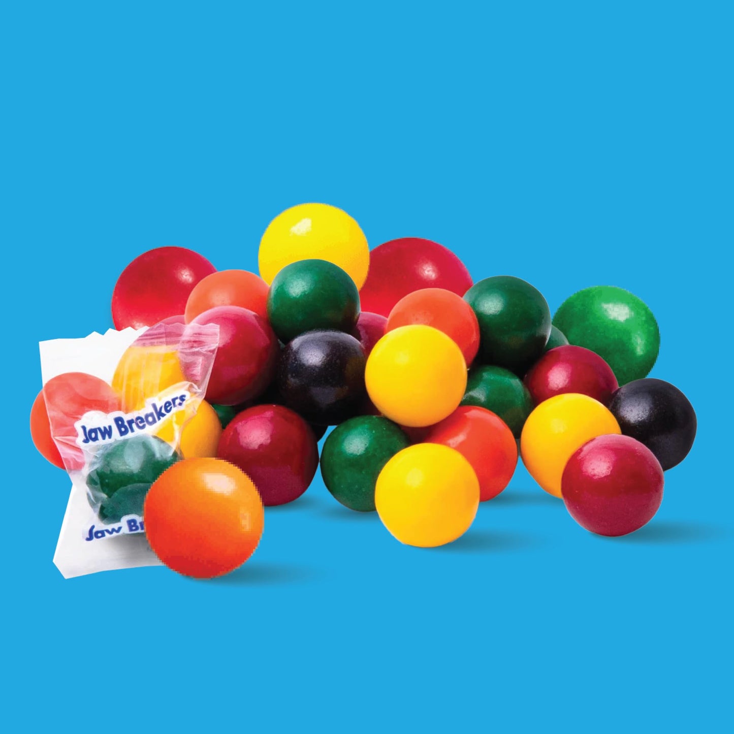 Jaw Breakers - 2 Pound Bulk Pack (About 170 Count) - Assorted Fruit Hard Candy - Individually Wrapped Candy - Lemon, Lime, Cherr