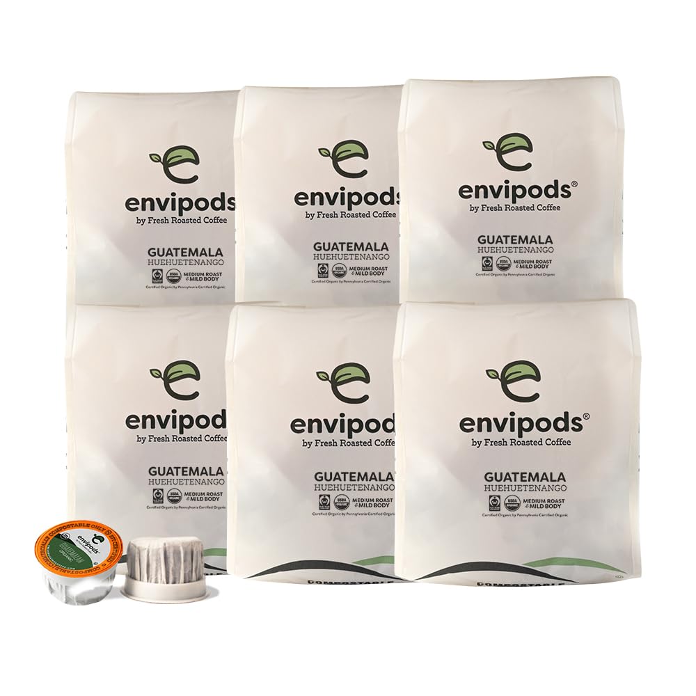 Fresh Roasted Coffee, Organic Guatemala Envipods | Bpi Compostable, Usda Organic, Mold & Myco 3Rd Party Tested | Med Roast 72 Ct Compatible With 1.0 & 2.0 K Cup Malt-Inspired