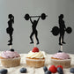 Sodasos 20 Pack Gym Cupcake Toppers,Cake & Cupcake Toppers For Woman Fitness Cake Toppers,Biceps Dumbbells Kettlebells Abodomina