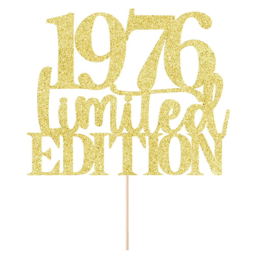 Limited Edition 1976 Cake Topper 49Th Birthday Happy Birthday Cake Topper Men And Women Cheer 49 Years Old Handmade Golden Glitt