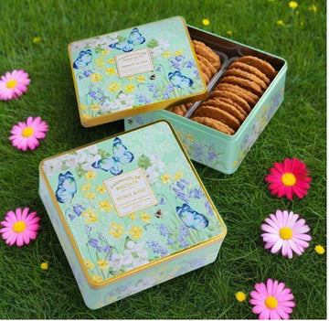 Farmhouse Biscuits, Spring Honey & Oat British Cookies In Decorative Tin, Imported, 10.5 Oz