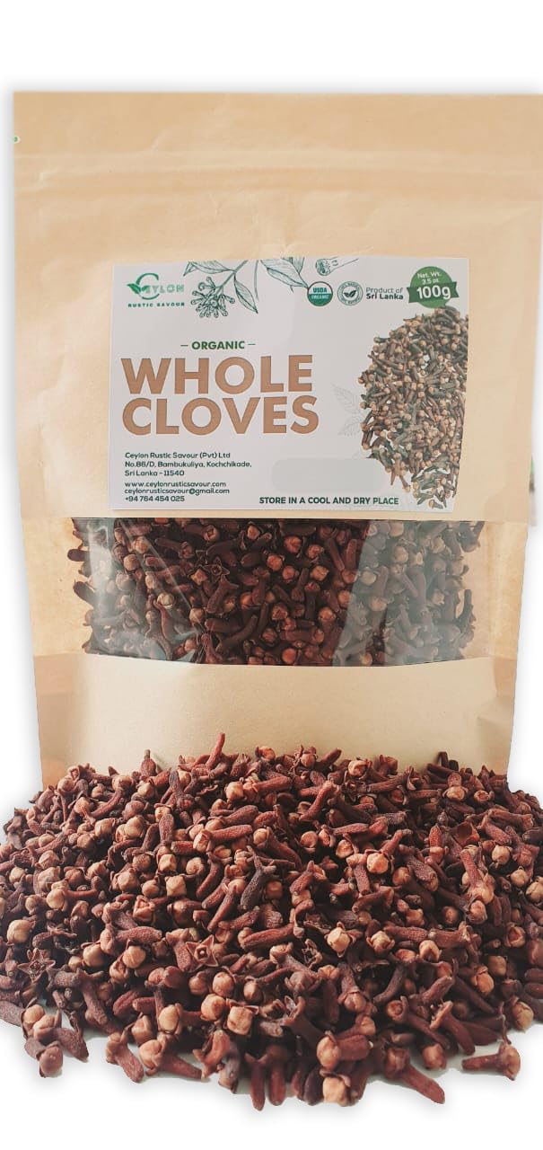 Ceylon Rustic Savour Organic Cloves Whole 3.5 Oz Usda Certified Great For Food  Tea  Meats And Baking Hand Picked Top-Grade Grade