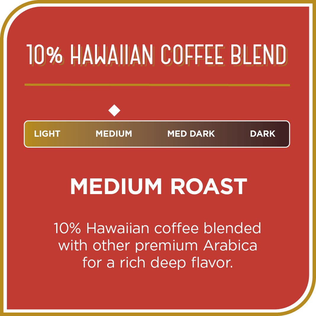 Don Franciscos Premium Hawaiian Blend Ground Coffee, 10% Hawaiian, 12 oz Steel Can, Rich Flavor, Floral Aroma