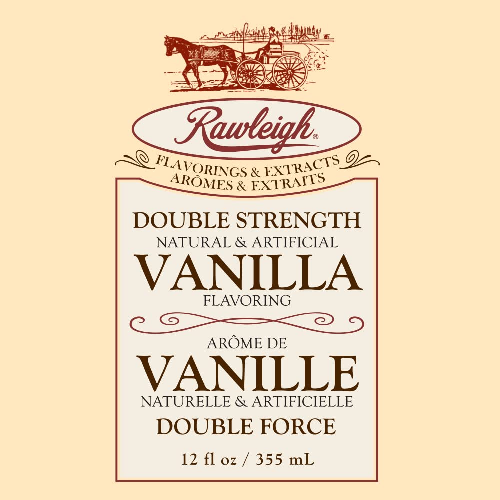 Rawleigh Double Strength Vanilla Flavoring, 12 fl oz, Amber, Pack of 1