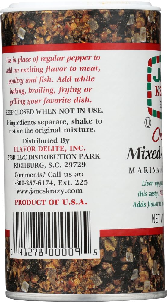 Jane's Original Krazy Mixed-Up Pepper, 2.5 oz - Flavorful Spice Blend for Cooking & Seasoning, JANES JUNGLE KITCHEN