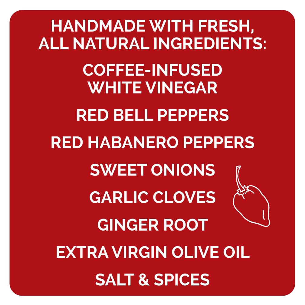 Queen Majesty Red Habanero & Black Coffee Hot Sauce, 5 Oz - All Natural Habanero Condiment - Fair Trade, Vegan, Gluten Free, Non Gmo, Sugar Free, Featured On Hot Ones