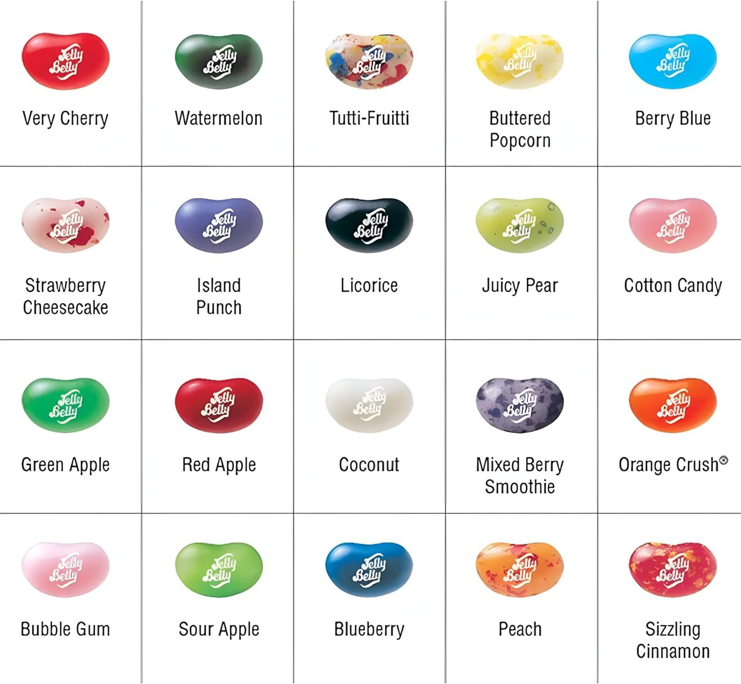 Jelly Belly Jelly Beans, 20 Flavors, 3.5-Oz, 12 Pack