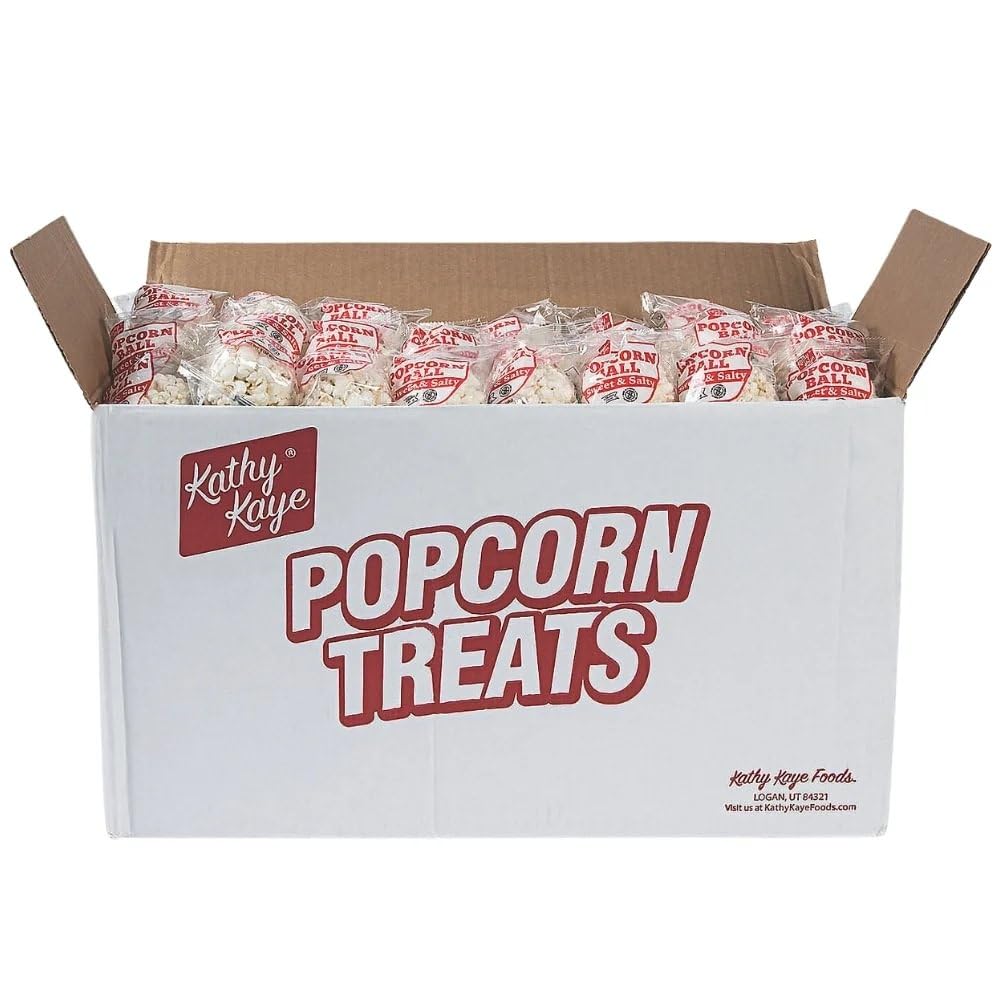 Bulk 100 Piece Kathy Kaye Sweet & Salty Popcorn Balls, Great For Work Gatherings, Fundraisers, Birthday And Other Grand Event Tr