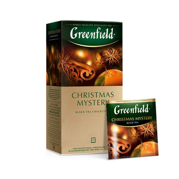 Greenfield Christmas Mystery Black Tea Fruit & Herbal Collection 25 Teabags The Execptional Freshness Of Tea Is Guranteed By The