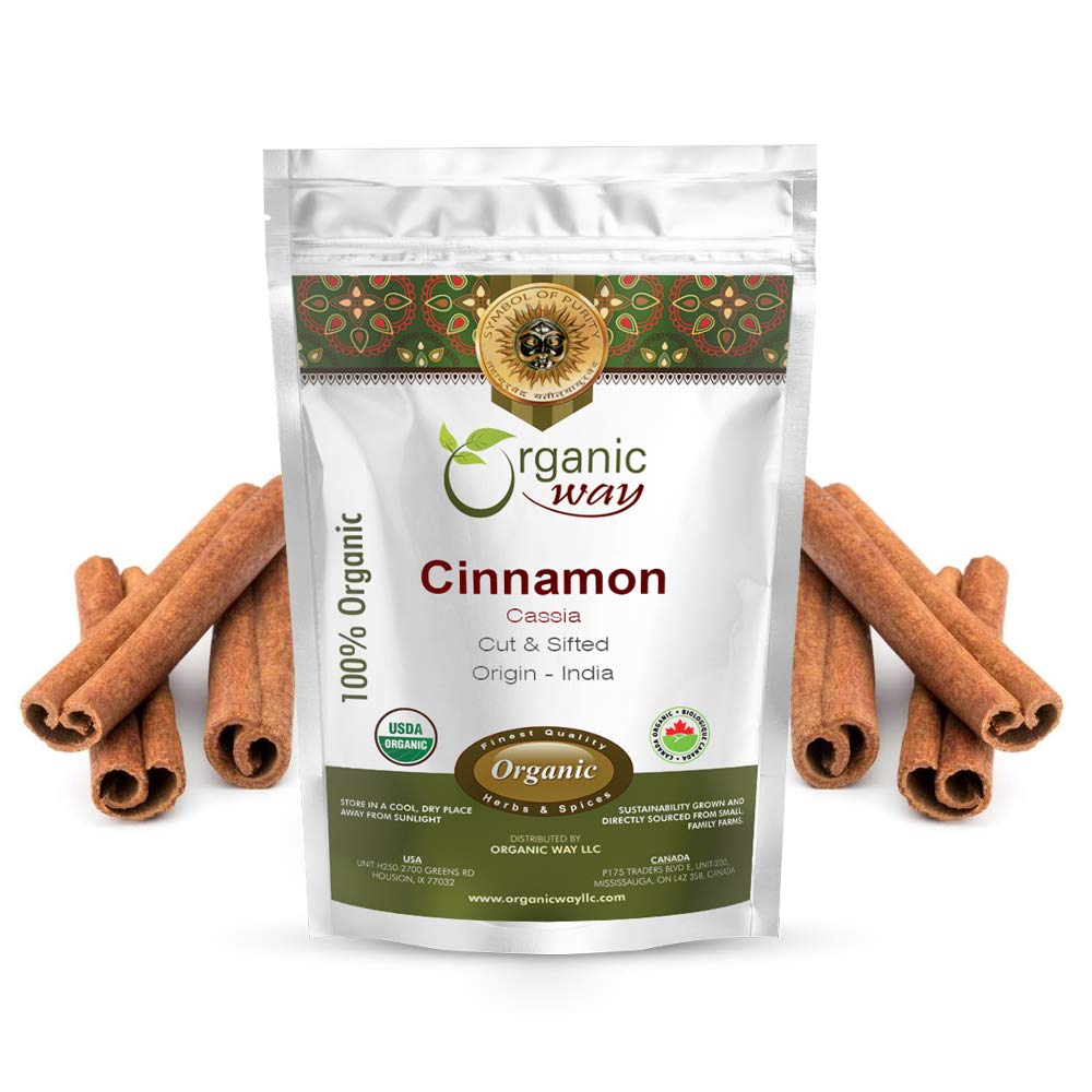 Organic Way Cinnamon Cassia Sticks - Organic, Vegan, Non-GMO, Gluten Free, 1 Pound (16oz), USDA Certified, India Origin