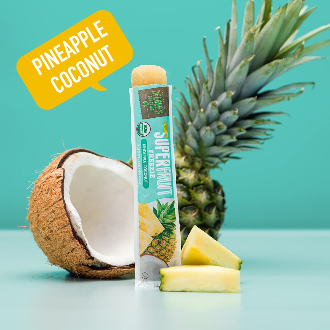 Deebees Organics Tropical Superfruit Freezie Pops, No Added Sugars, No Artificial Flavors Or Colors (Pack Of 50)