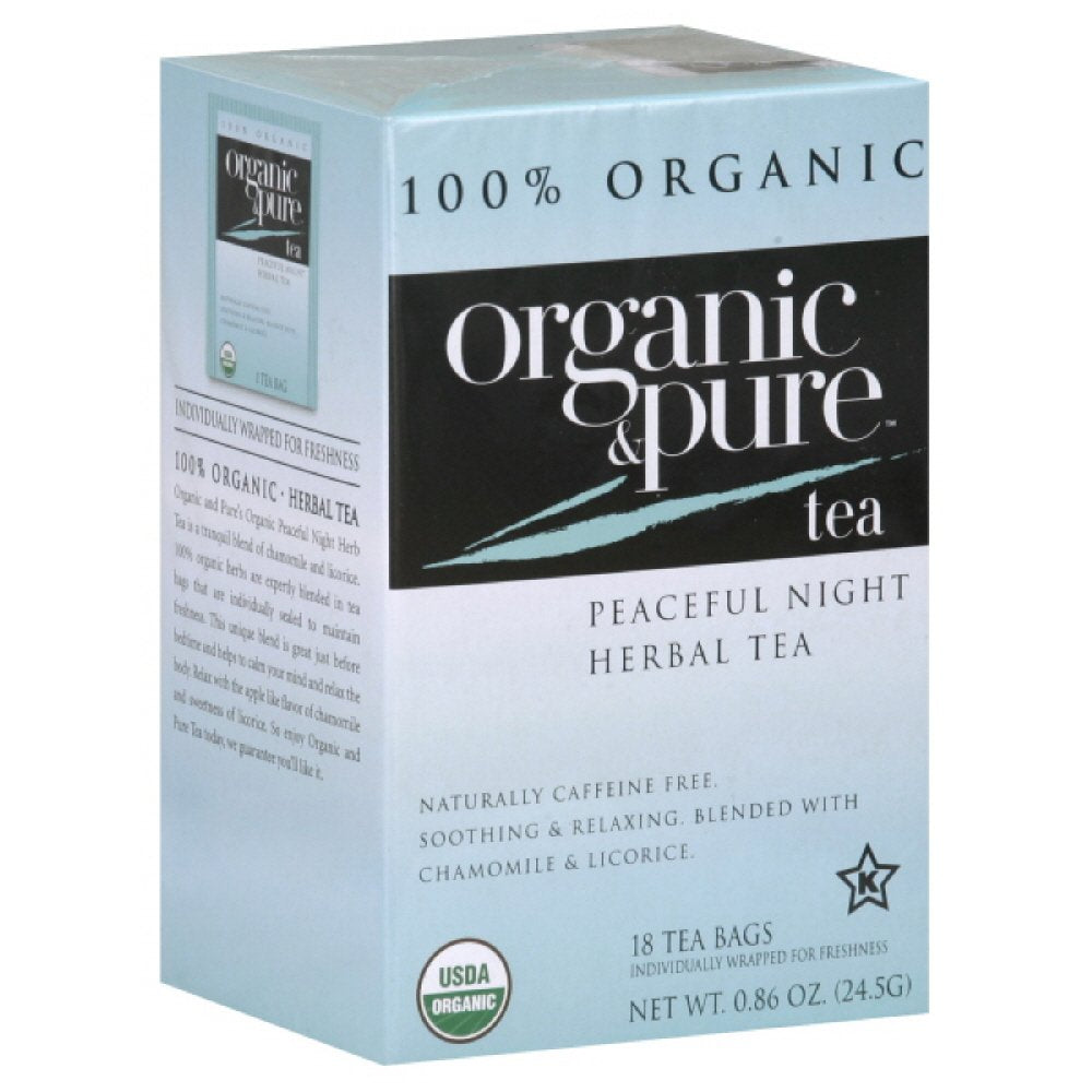 Organic & Pure Peaceful Night Herb Tea, 18-Count (Pack Of6)