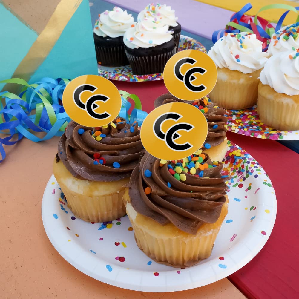 Colorado College Secondary Logo Cupcake Picks Toppers Decoration Set Of 6