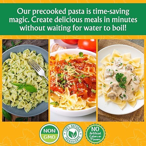 Pasta Zing Microwavable Variety Pasta Pack of 7 | 2x Farfalle | 3x Spaghetti | 2x Fusilli Pasta | Microwave Pasta Ready To Eat i