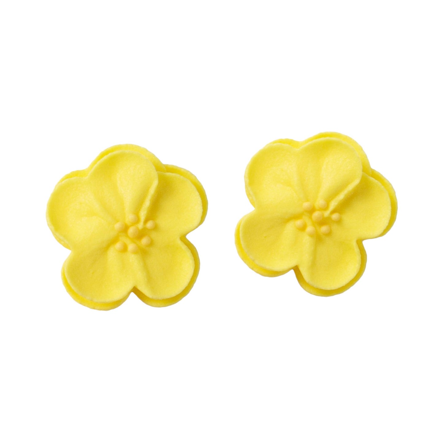 OCREME Royal Icing Sugar Flower Set of 14 - 1 Inch Yellow Decorations for Cakes and Cupcakes - Model OCRIF-26