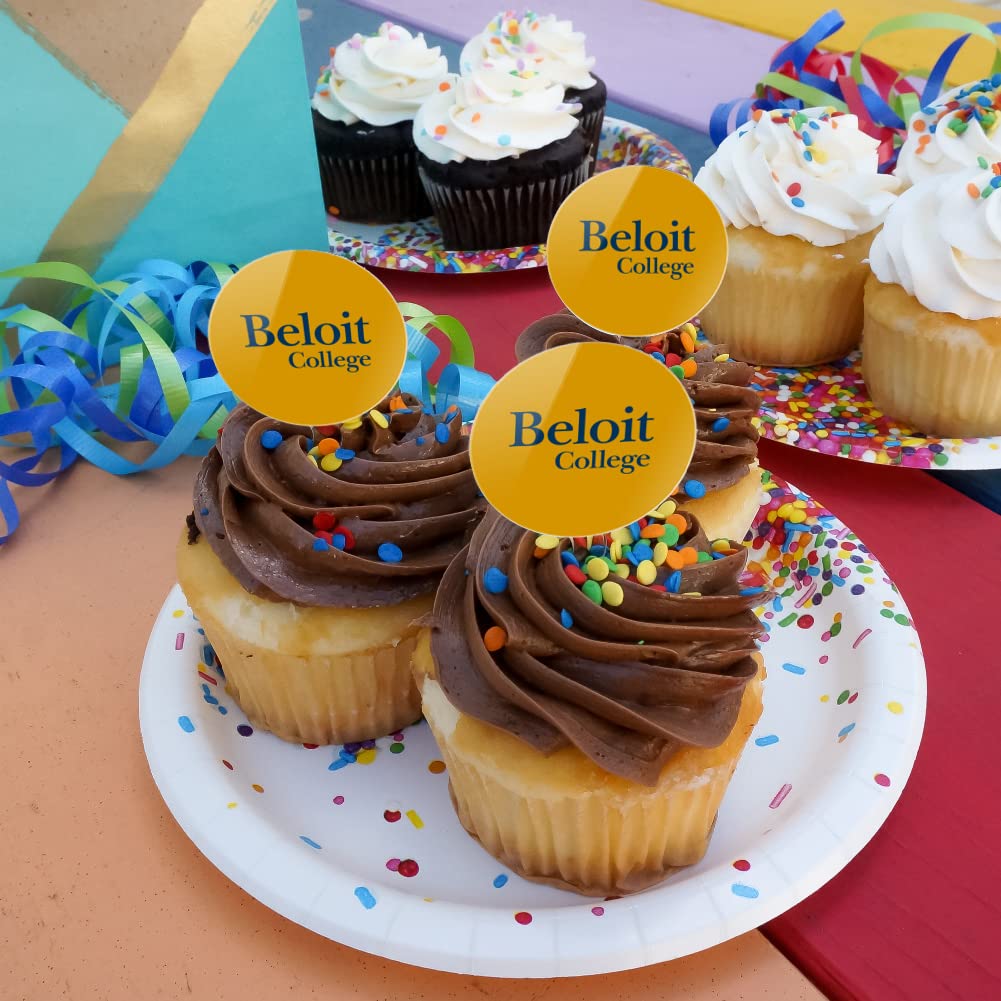 Beloit College Secondary Logo Cupcake Picks Toppers Decoration Set Of 6