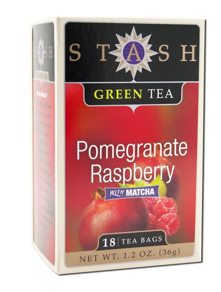 Stash Pomegranate Raspberry Green Tea Bags, 18 Count, Foil Wrapped for Hot or Iced Tea, Model 077652083668