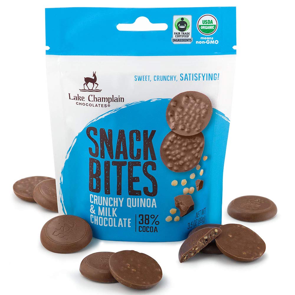 Lake Champlain Organic Milk Chocolate Quinoa Snack Bites, 15 Pieces, 3.5 Ounces