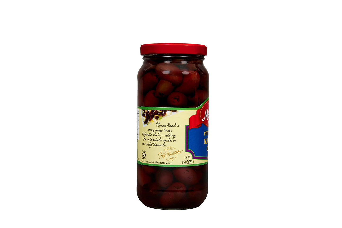 Mezzetta Savory Pitted Greek Kalamata Olives | Gluten Free, Keto | 9.5 Fluid Ounce Jar (Pack Of 2)