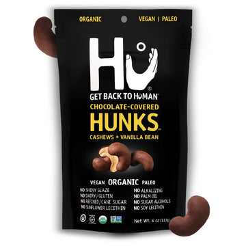 Hu Hunks Vegan Chocolate Covered Cashews With Vanilla Bean | 2 Pack | Non-Gmo, Gluten Free, Paleo, Organic Dark Chocolate
