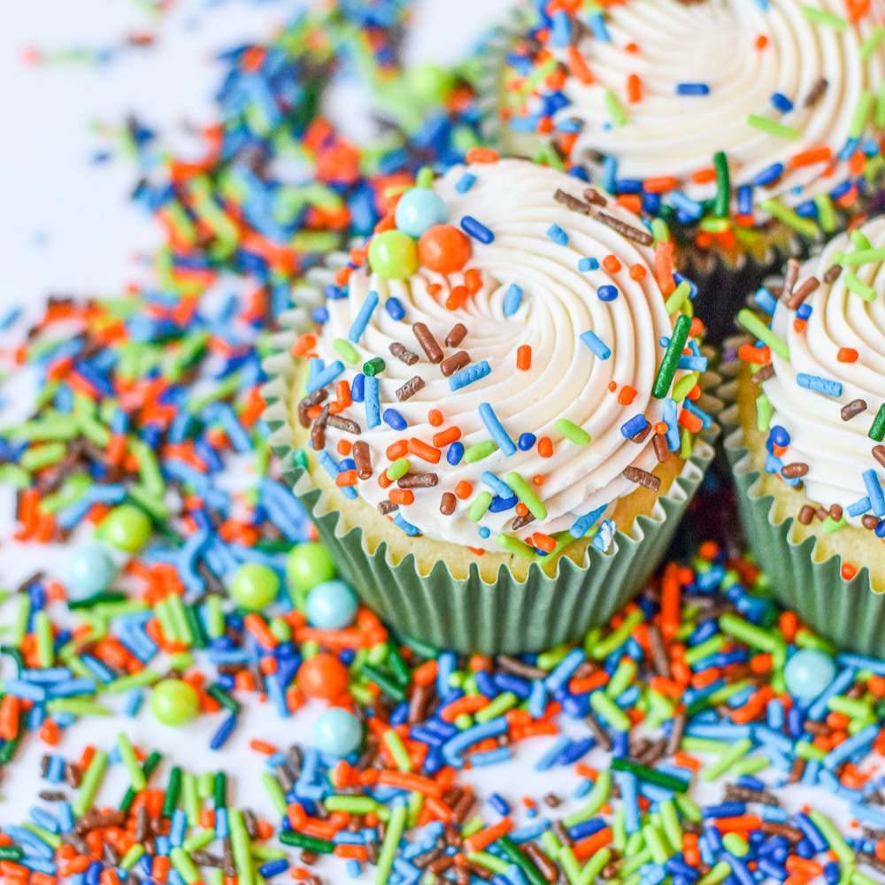 Sweets &   Boutique Dinosaur Sprinkles - Edible Cake Toppings, 4oz, Dino Stomp Color Mix