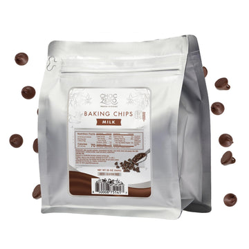 Choczero Milk Chocolate Chips - No Sugar Added, Low Carb, Keto Friendly, Gluten Free - 20 Ounce Bulk Bag For Baking Keto Diet Co