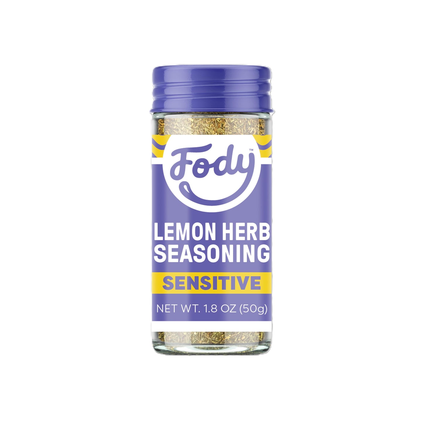 Fody Foods Lemon Herb Seasoning, 1.8 Oz, Garlic and Onion Free, Low FODMAP Certified, Gut & IBS Friendly, Vegan, Non-GMO, Gluten