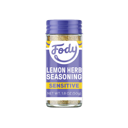 Fody Foods Lemon Herb Seasoning, 1.8 Oz, Garlic and Onion Free, Low FODMAP Certified, Gut & IBS Friendly, Vegan, Non-GMO, Gluten