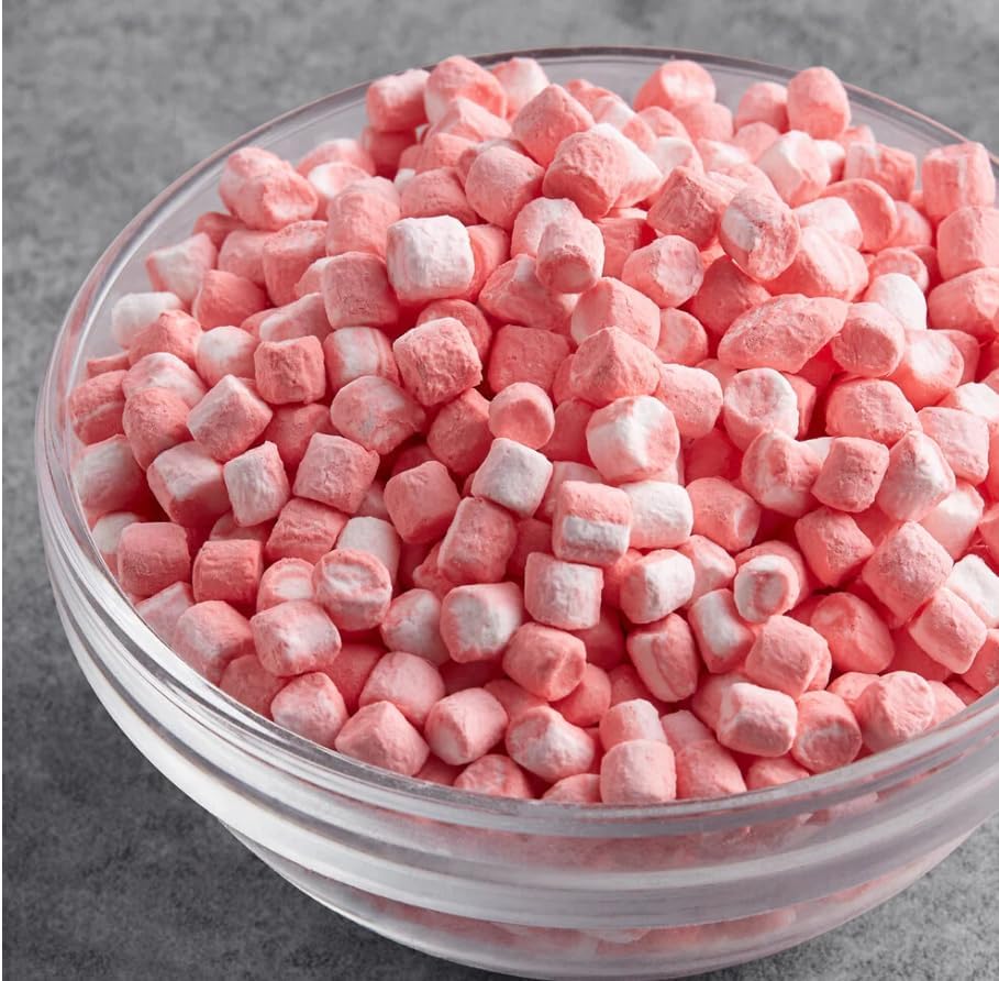Sarahs Candy Factory Dehydrated Peppermint Marshmallow Bits, 2.7 Oz (2 Pack), Reusable Jar, Large, Peppermint Color