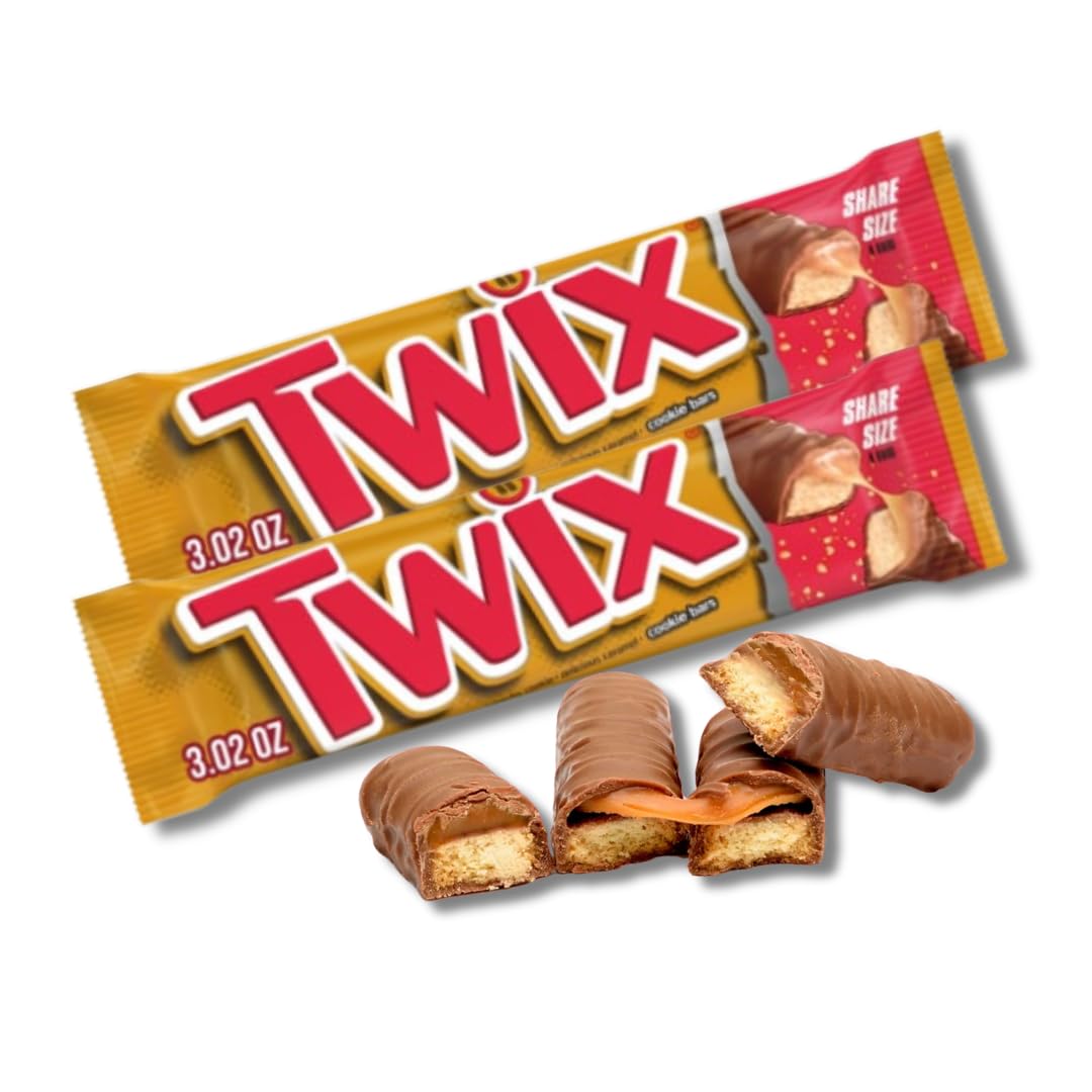 LYZAS SWEETS & TREATS Share Size/King Size Candy Bars Gift Pack of 2 Twix Original 3.02 oz.